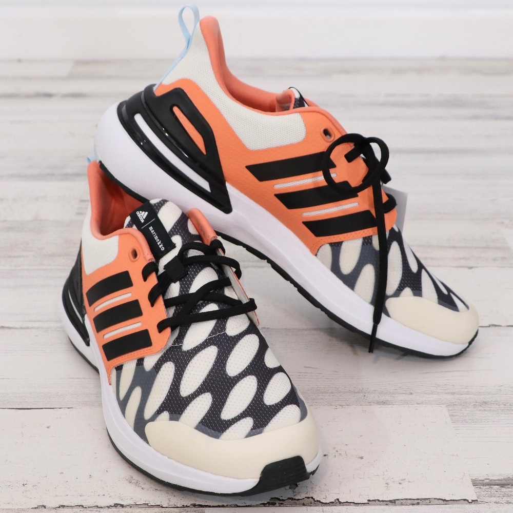 adidas Kids Orange Black White Patterned Sneakers